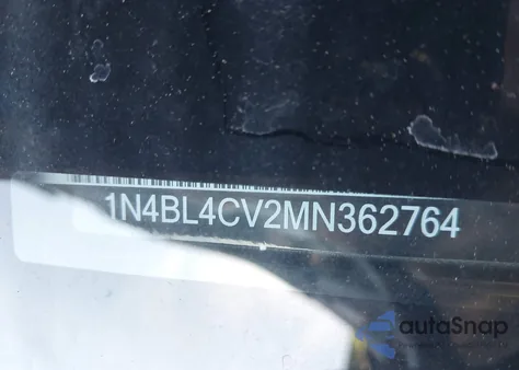 2021 Nissan Altima Sr Fwd from USA, damaged, VIN 1N4BL4CV2MN362764